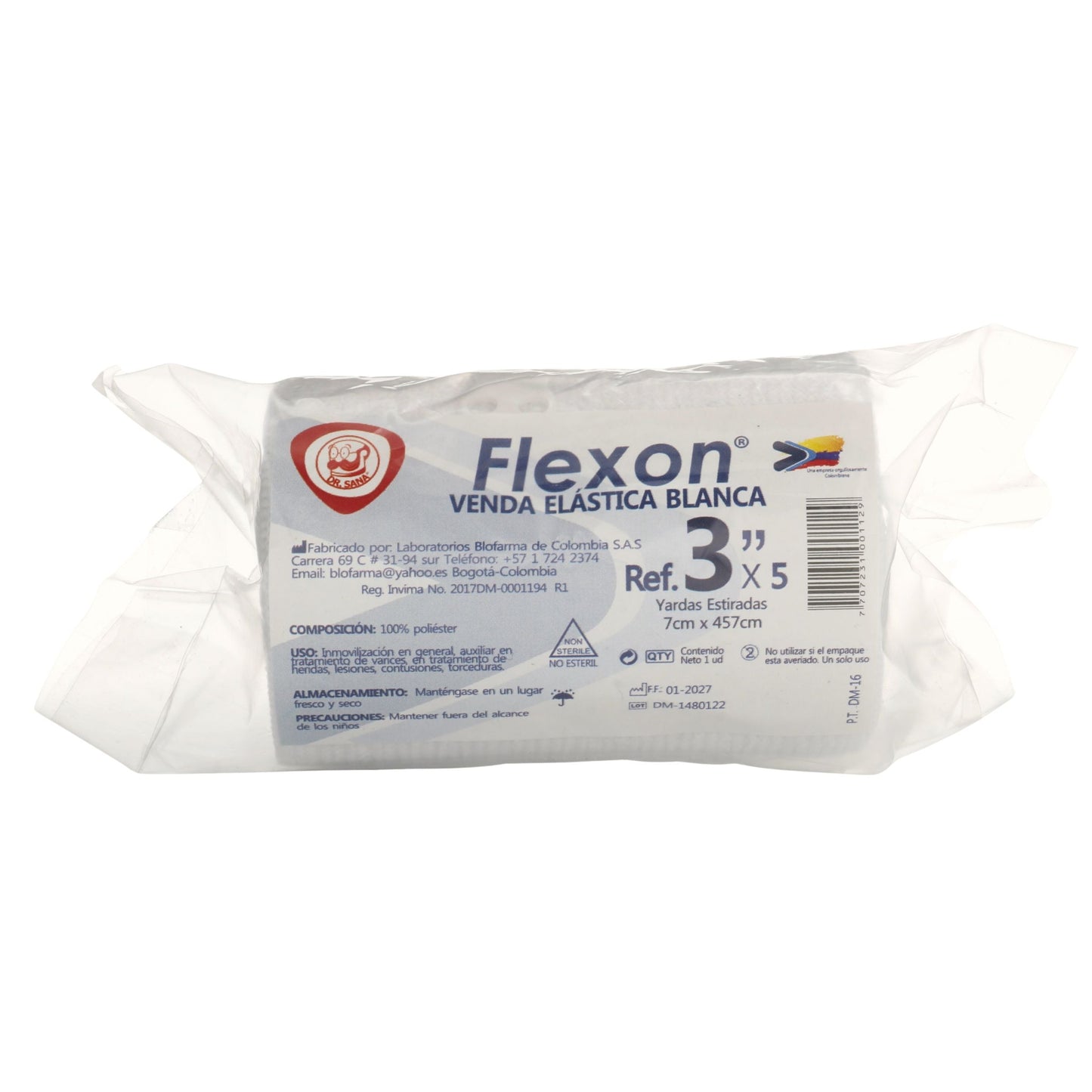 Venda Elastica Blanca Flexon 3x5