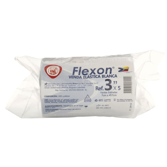 Venda Elastica Blanca Flexon 3x5