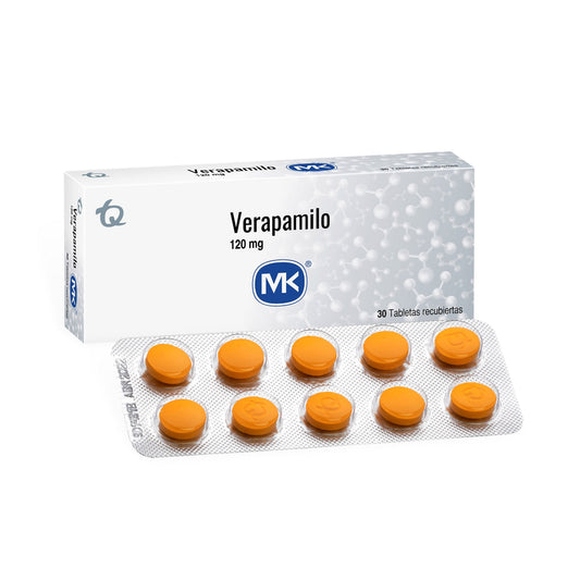 Verapamilo 120 Mg 30 Tabletas Mk
