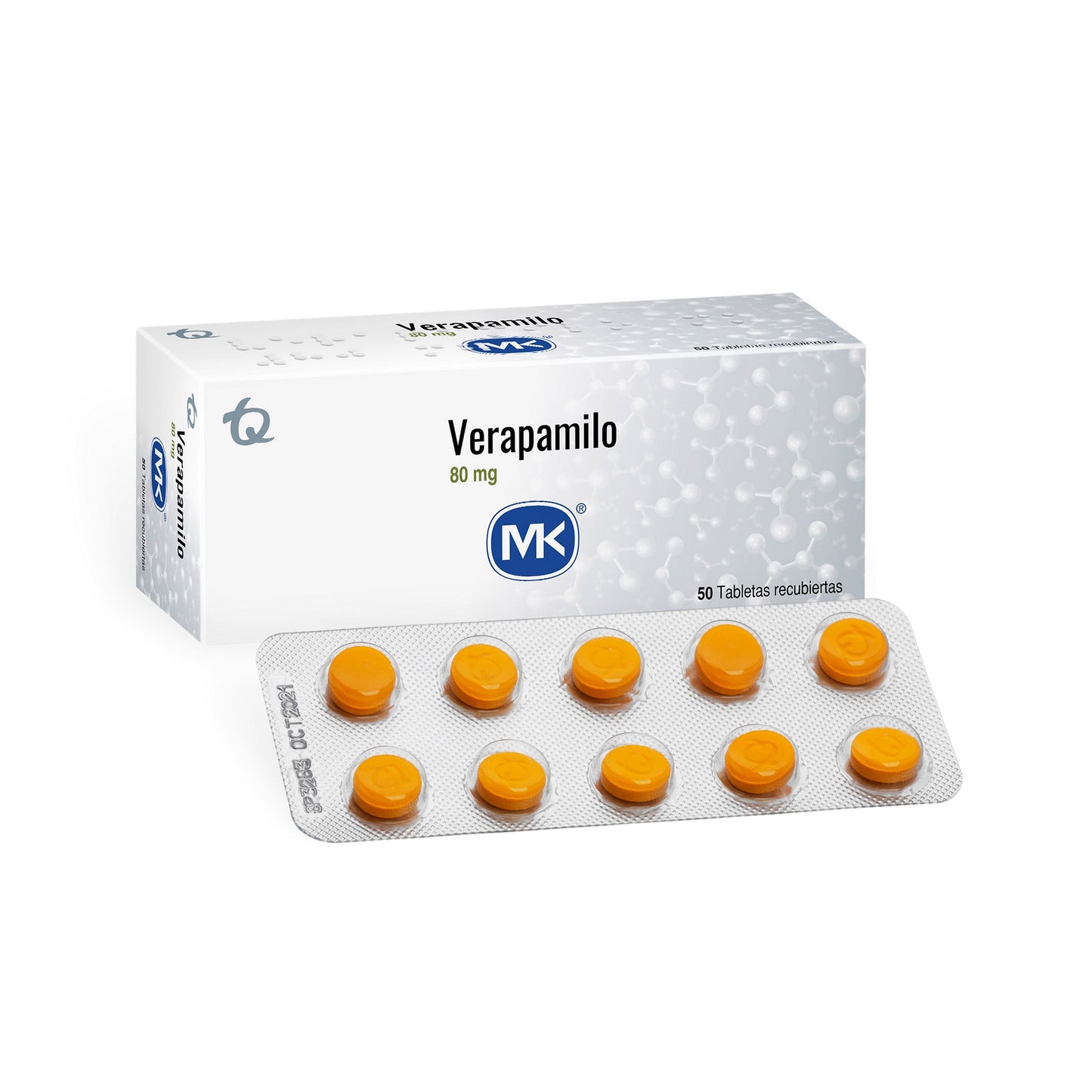 Verapamilo 80 Mg 50 Tabletas Mk