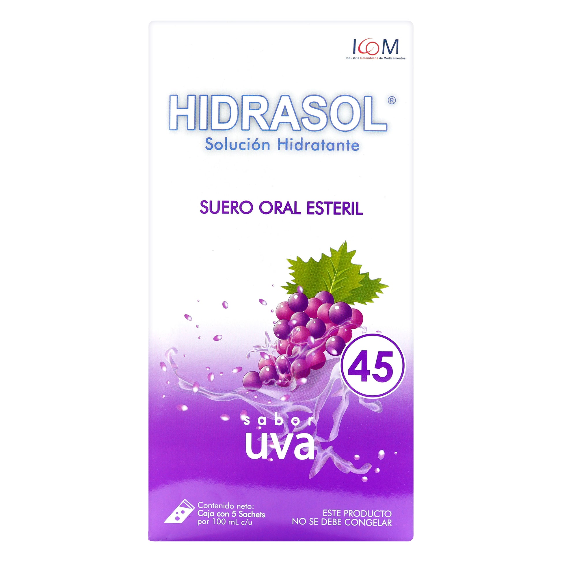 Suero Oral Hidrasol 45 Uva Bolsa 100 ml
