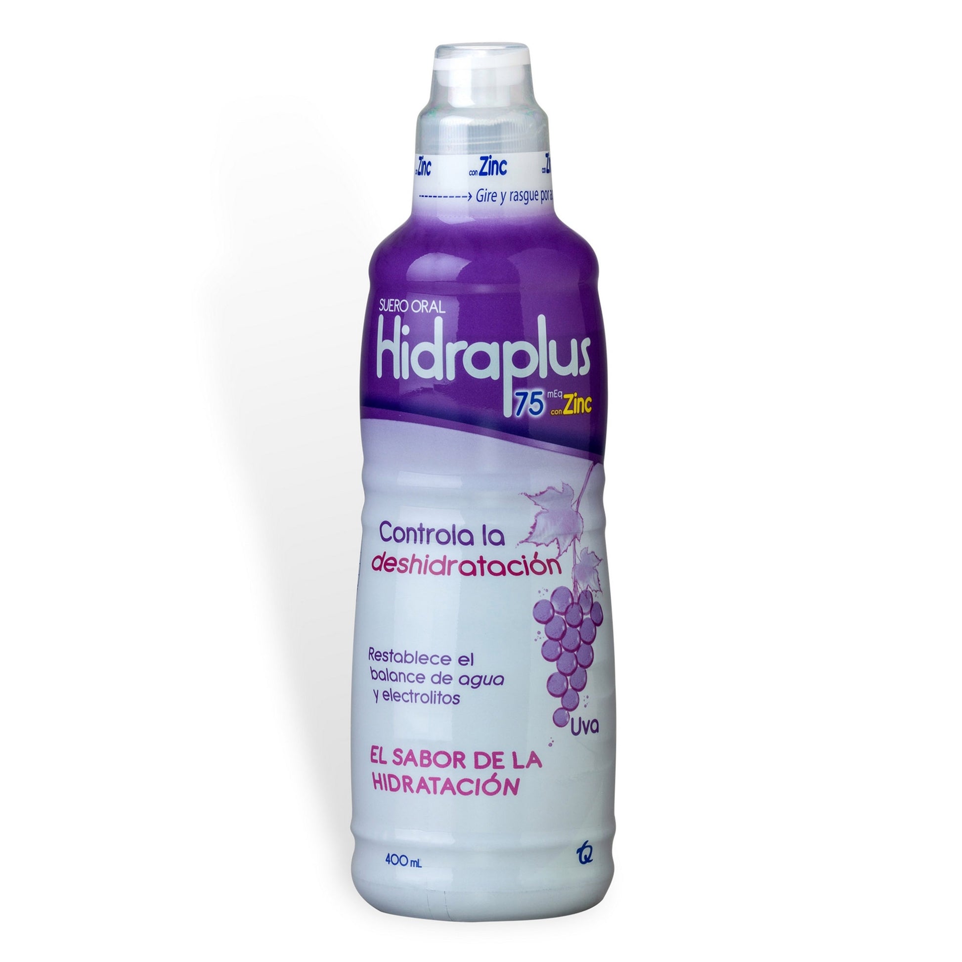 Suero Oral Hidraplus 75 Zinc Uva 400 Ml