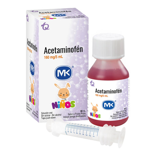Acetaminofen 160mg/5ml Jarabe Pediatrico 90ml Mk