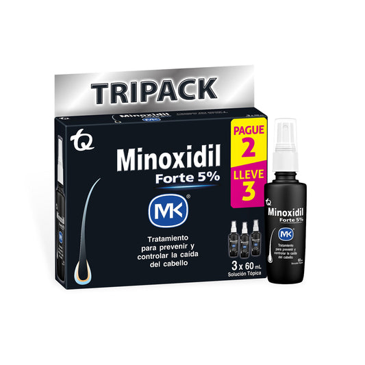 Tripack Minoxidil Forte 5% 60ml Pague 2lleve 3mk
