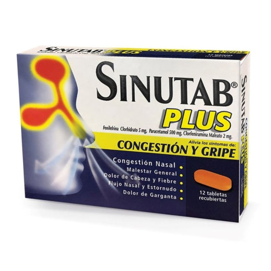 Sinutab Plus 12 Tabletas